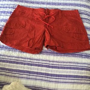 Red Cargo Shorts
